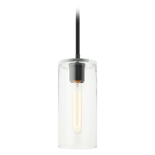 Matteo Lighting Lincoln Matte Black Mini-Pendant Light with Cylindrical Shade