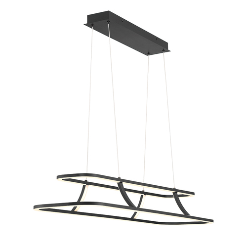 Cadoux 44-Inch LED Linear Chandelier in Black by Eurofase Lighting
