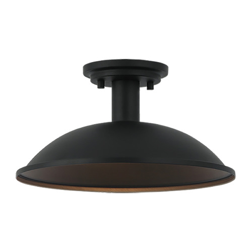 Farmley Matte Black Semi-Flush Mount by Matteo Lighting