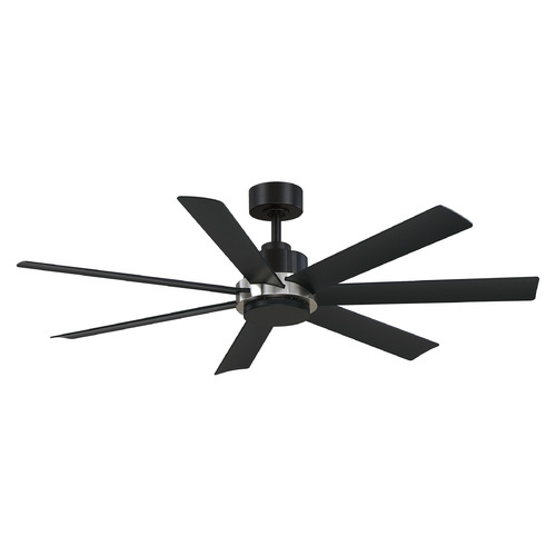 Fanimation Fans Pendry 56 Black with Brushed Nickel Accent Ceiling Fan Without Light by Fanimation Fans FPD6865BLBN