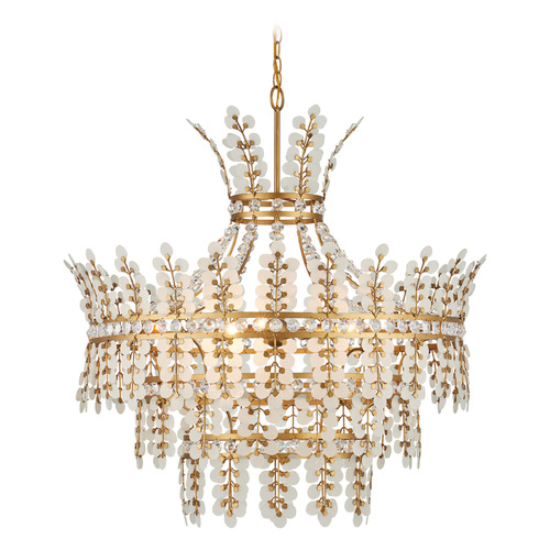 Currey and Company Bunny Williams Bradshaw Frosted & Clear & Brass Chandelier