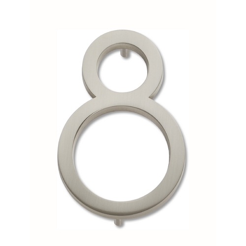 Brushed Nickel House Number 8 by Atlas Homewares