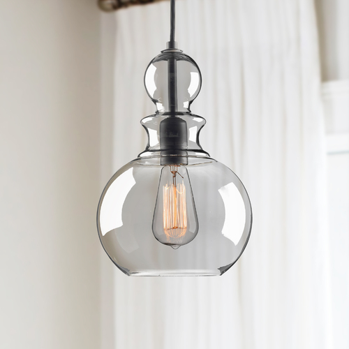 Staunton Farmhouse Mini Pendant in Graphite by Progress Lighting
