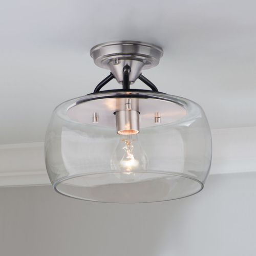 Goblet Black & Satin Nickel Semi-Flush Mount by Maxim Lighting