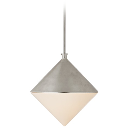 Visual Comfort Signature Collection Aerin Sarnen Medium Pendant in Burnished Silver Leaf by Visual Comfort Signature ARN5356BSLWG
