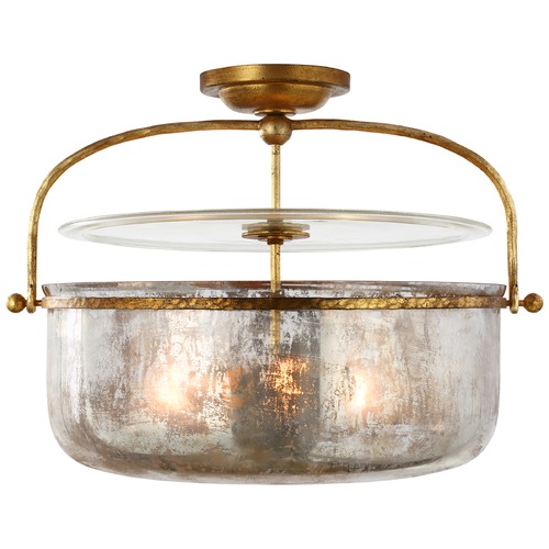 Visual Comfort Signature Collection E.F. Chapman Lorford Semi-Flush in Gilded Iron by Visual Comfort Signature CHC4270GIMG