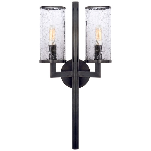 Visual Comfort Signature Collection Kelly Wearstler Liaison Double Sconce in Bronze by Visual Comfort Signature KW2201BZCRG