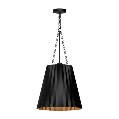 Alora Lighting Plisse Matte Black Pendant Light with Conical Shade