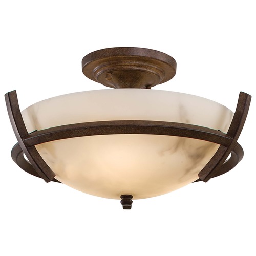 Minka Lavery Semi-Flush Mount with Alabaster Glass in Nutmeg by Minka Lavery 687-14