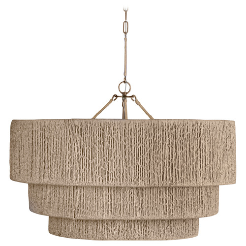 Troy Lighting Troy Lighting Reza Patina Brass LED Pendant Light with Drum Shade F5934-PBR