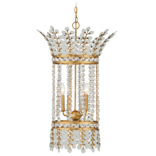 Currey and Company Bradshaw Frosted & Clear & Brass Pendant Light