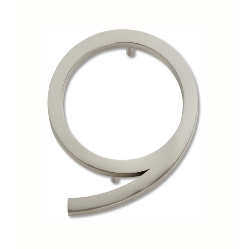 Brushed Nickel House Number 9 by Atlas Homewares