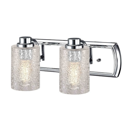 Industrial Textured Glass 2 Light Vanity In Chrome 1202 26 Gl1060c Destination Lighting Industrial Textured Glass 2 Light, Polished Chrome 2 Light Vanity