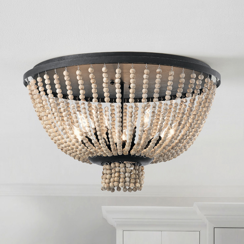 Brisbane 18-Inch Distressed Black Flush Mount by Kichler Lighting