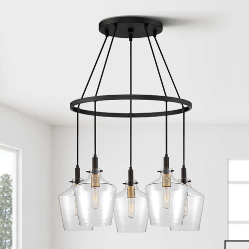 Quoizel Lighting June Earth Black Multi-Light Pendant by Quoizel Lighting JUN5005EK