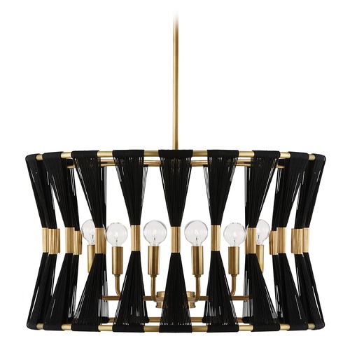 Reeves Matte Black 5-Light Chandelier with Clear Seeded Glass by HomePlace by Capital Lighting