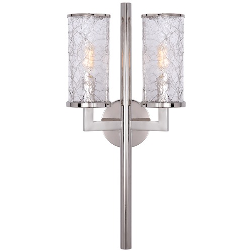 Visual Comfort Signature Collection Kelly Wearstler Liaison Double Sconce in Nickel by Visual Comfort Signature KW2201PNCRG