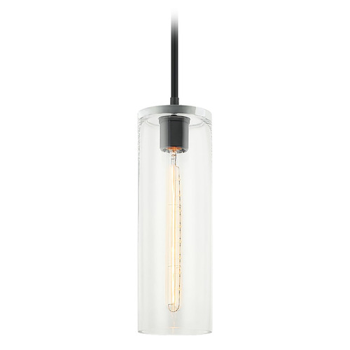 Matteo Lighting Lincoln Matte Black Mini-Pendant Light with Cylindrical Shade