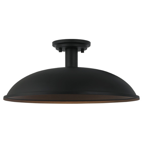 Farmley Matte Black Semi-Flush Mount by Matteo Lighting