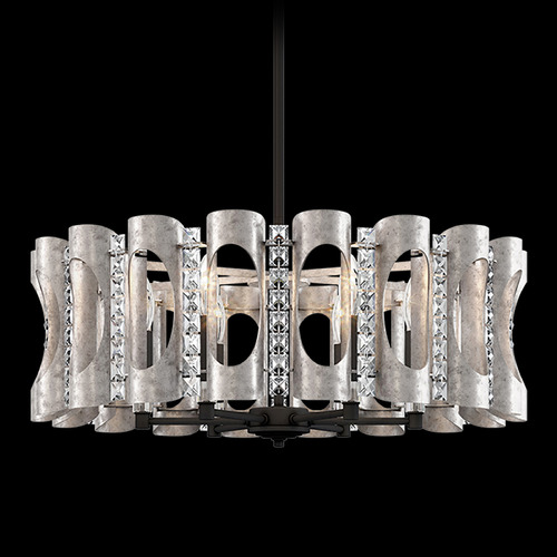 Schonbek Worldwide Lighting Twilight Antique Silver Pendant Light with Drum Shade