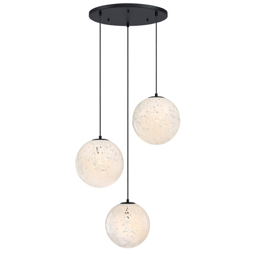 Designers Fountain Lighting Designers Fountain Circo Matte Black Multi-Light Pendant with Globe Shade D282M-3CHB-MB