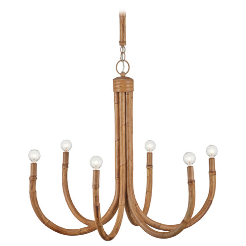 Currey and Company Samsara Natural Rattan & Saddle Tan Chandelier
