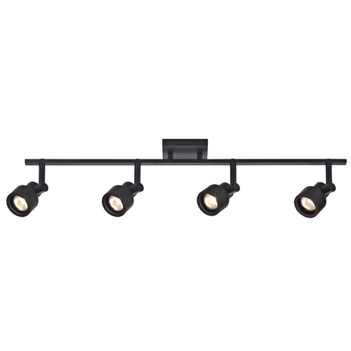 Track Light with 4 Stepped Cylinder Spot Lights - Black - GU10 Base