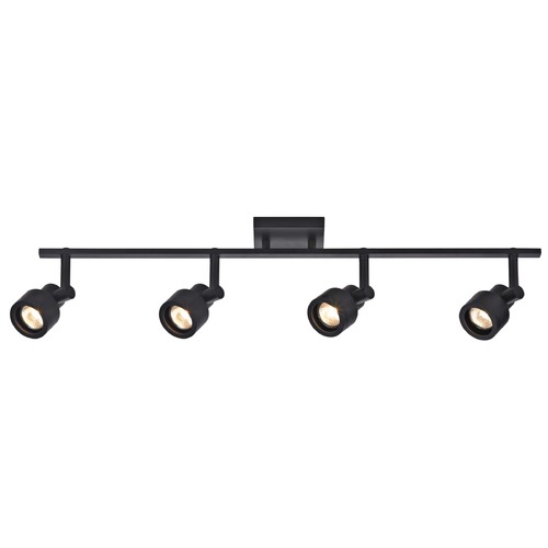 Recesso Lighting by Dolan Designs Track Light with 4 Stepped Cylinder Spot Lights - Black - GU10 Base TR0204-BK