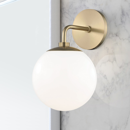 Stella Aged Brass Sconce by Mitzi by Hudson Valley