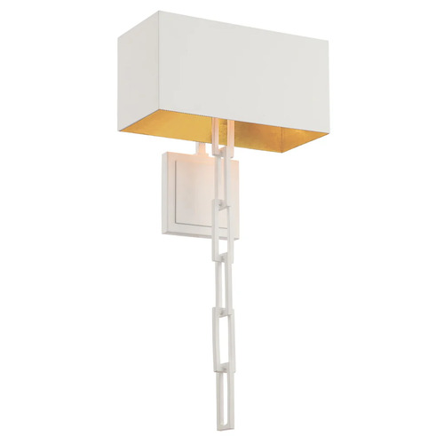 Alston 2-Light Wall Sconce in White & Gold by Crystorama Lighting