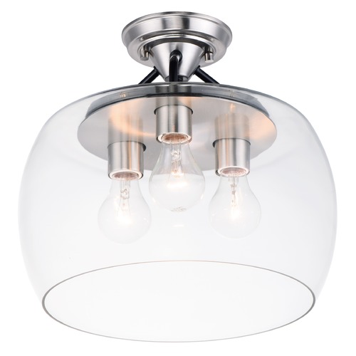 Maxim Lighting Goblet Black & Satin Nickel Semi-Flush Mount by Maxim Lighting 26130CLBKSN