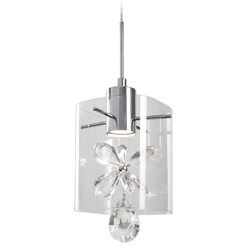 Kuzco Lighting Crystal Chrome LED Mini-Pendant with Clear Shade 3000K 300LM PD2705-CH
