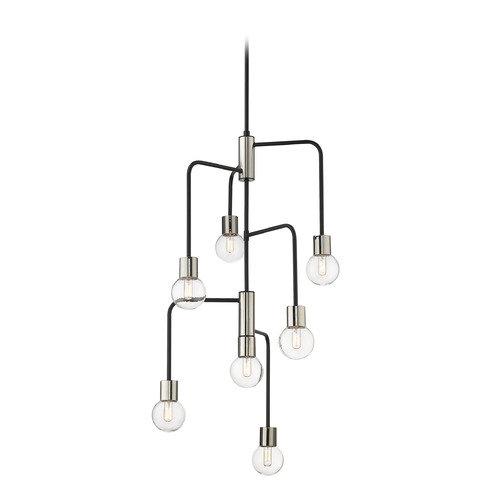 Neutra Matte Black & Polished Nickel Chandelier by Z-Lite