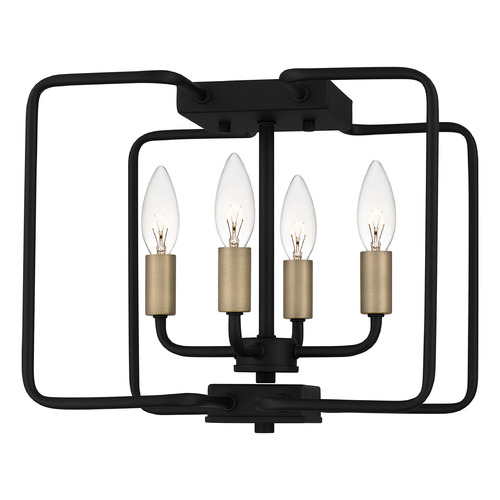 Quoizel Lighting Cox Semi-Flush Mount in Matte Black by Quoizel Lighting COX1712MBK