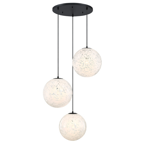 Designers Fountain Lighting Designers Fountain Circo Matte Black Multi-Light Pendant with Globe Shade D282M-3CHC-MB