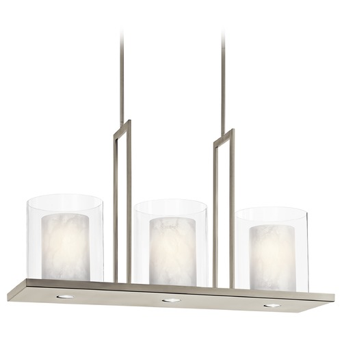Kichler Lighting Kichler Modern Island Light with Clear Glass in Classic Pewter Finish 42548CLP