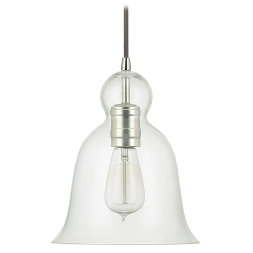 Capital Lighting Ashlyn 8.50-Inch Bell Glass Pendant in Nickel by Capital Lighting 4642PN-137