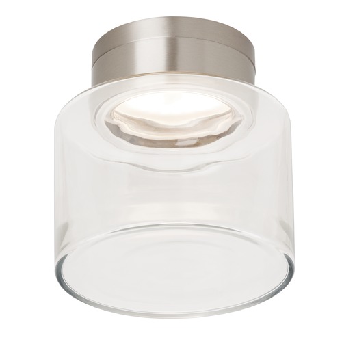 Satin Nickel LED Flushmount Ceiling Light by Visual Comfort Modern