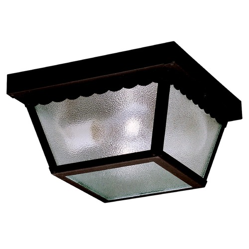 Kichler Lighting 9.50-Inch Outdoor Flush Mount in Black by Kichler Lighting 345BK