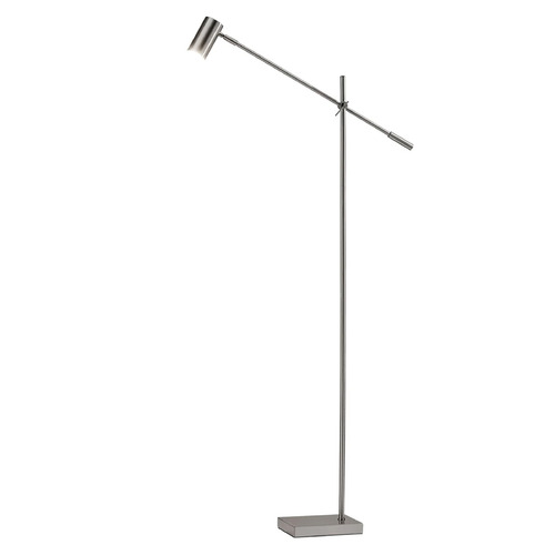 Adesso Home Collette Brushed Steel LED Swing Arm Lamp with Cylindrical Shade