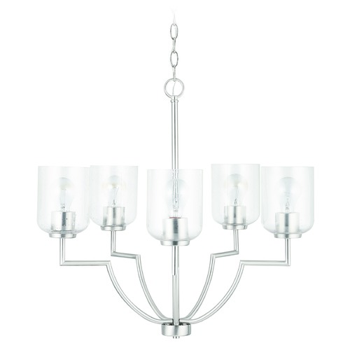 HomePlace by Capital Lighting Carter Brushed Nickel 5-Light Chandelier with Clear Seeded Glass by HomePlace by Capital Lighting 439351BN-500