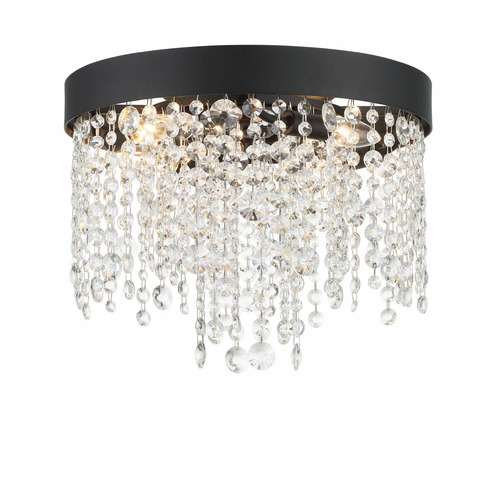 Crystorama Lighting Winham Crystal Flush Mount in Black Forged by Crystorama Lighting WIN-613-BF-CL-MWP