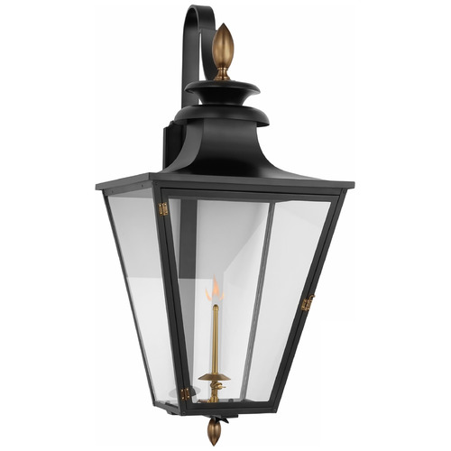 Visual Comfort Signature Collection Chapman & Myers Albermarle Gas Lantern in Black by VC Signature CHO2437BLKCG