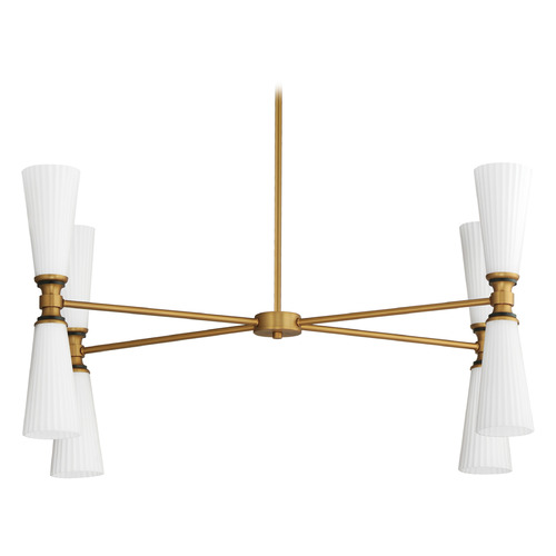 Maxim Lighting Krevat Black & Natural Aged Brass Chandelier by Maxim Lighting 24828SWBKNAB