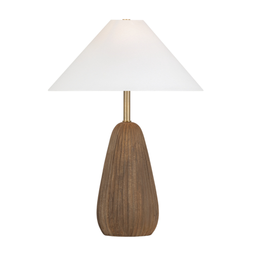 Troy Lighting Heartwood Patina Brass LED Table Lamp with Coolie Shade