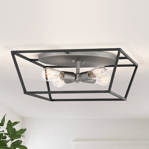 Fulton 4-Light Aged Zinc & Antique Nickel Flush Mount by Hinkley Lighting