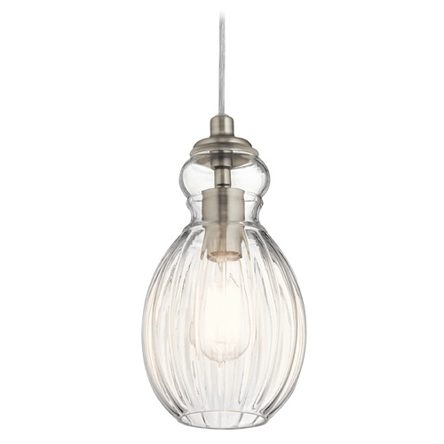 Kichler Lighting Transitional Pendant Light Brushed Nickel Riviera by Kichler Lighting 43959NI
