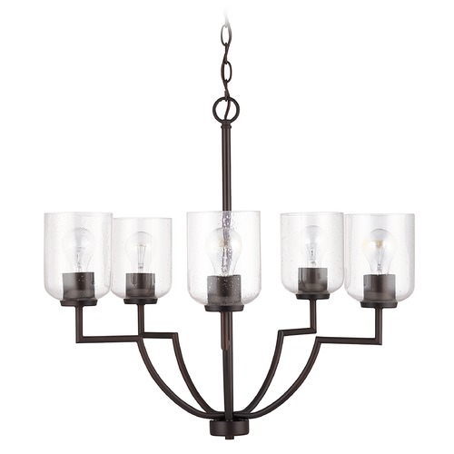 HomePlace by Capital Lighting Carter Bronze 5-Light Chandelier with Clear Seeded Glass by HomePlace by Capital Lighting 439351BZ-500