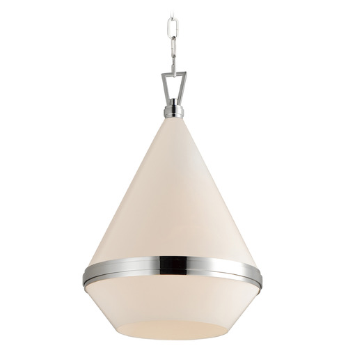 Maxim Lighting Giza Polished Nickel Pendant Light with Conical Shade