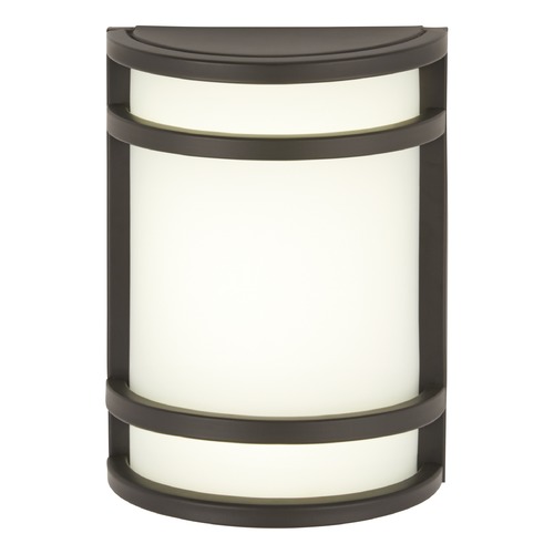 Modern Outdoor Wall Light with White Glass in Oil Rubbed Bronze by Minka Lavery